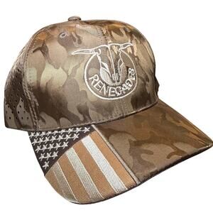 Branded Bills Renegades Performance Camo Snapback Hat, American Flag Bill